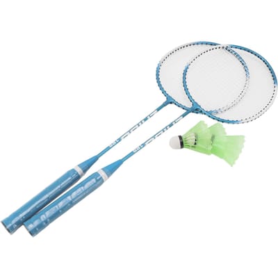 Raquette de badminton 2 joueurs Super légère Moins de résistance à l'air Tige moyenne robuste Bijoux Bleu Badminton