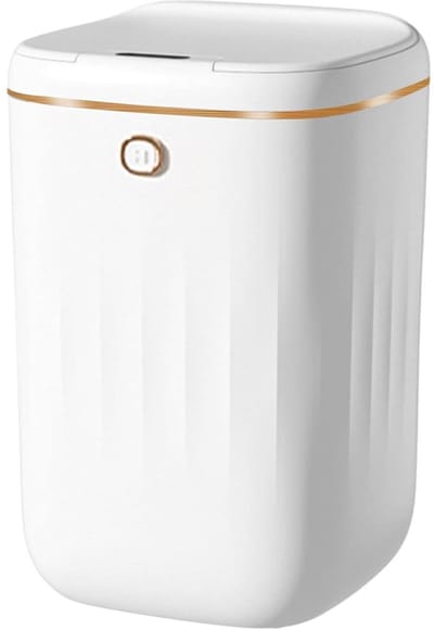 Automatische 20 liter Touch Sensor Elektrische Afvalcontainer voor Keuken en Badkamer - Wit Gouden Automatisch Afvalemmersysteem met Batterij