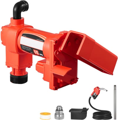 Brandstof Transferpomp 230 V, 57 L/min, AC Elektrische Oliepomp Met Automatisch Uitgeschakeld Mondstuk & Slang, Hoogdebiet Systeem voor Benzine, Diesel, Kerosine, Biodiesel en Ethanol Mengsels