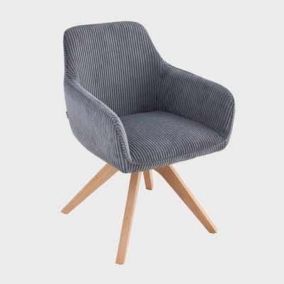 HOMLA - PEMA Chair - Corduroy Dark Grey - 56x60x82 cm