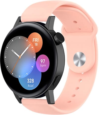 Strap-it Siliconen sport bandje - geschikt voor Huawei Watch GT 2 42mm / GT 3 42mm / GT 3 Pro 43mm - roze