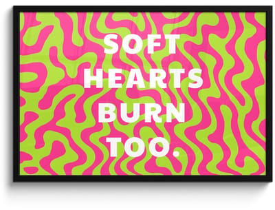 Poster in lijst - Fotolijst 90x60 cm - Posters - Abstract - Quote - Centraal - Roze - Posterlijst zwart - Decoratie - Wanddecoratie woonkamer - Muurdecoratie slaapkamer