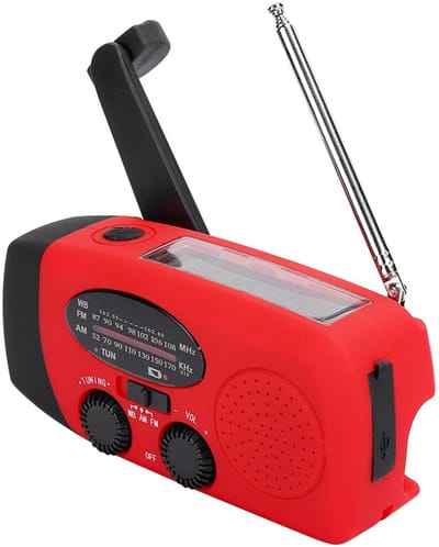 Dailygoods- Zonne-radio Draagbaar - FM/AM/NOAA Ontvanger - LED Zaklamp - 360 Graden Antenne - Eenvoudige Bediening - Schokbestendig - Crankradio