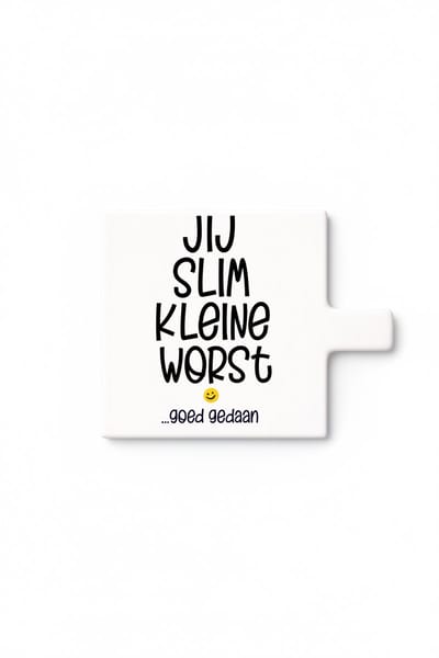 Grappige “Jij Slim Kleine Worst” Keramische Tegel – Schattige Sarcastische Quote Tegel – Humor Keuken Wanddecoratie Cadeau
