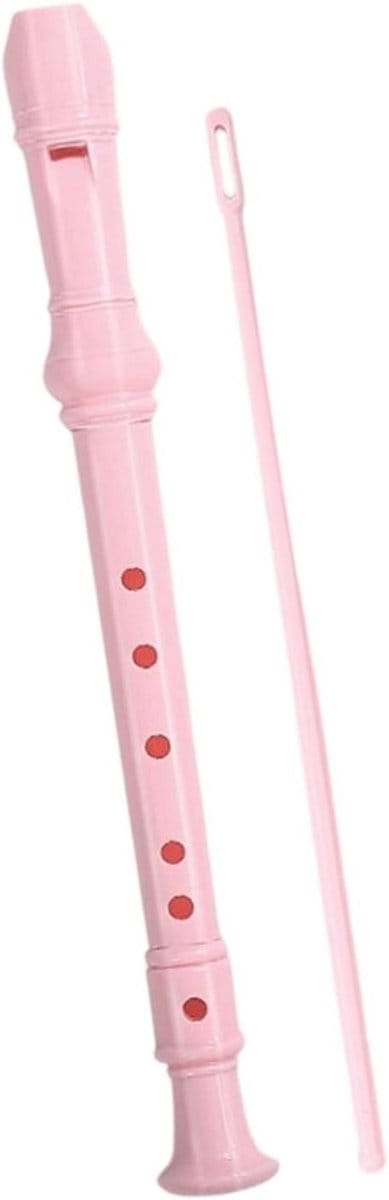 Houten Blokfluit - Sopraan Instrument - Muziek Leren Spelen - Duitse Vingerzetting - 325 cm - Roze