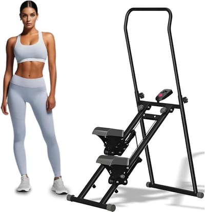 Verticale Klimmer - Cardio Machine - Thuis Fitness - Opvouwbaar Ontwerp - Max 136 kg - Zwart
