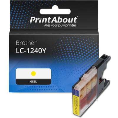PrintAbout huismerk Inktcartridge LC-1240Y Geel Geschikt voor Brother