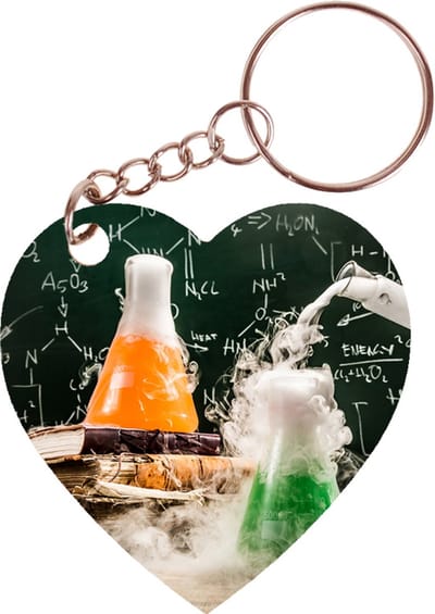Sleutelhanger hartje 5x5cm - Laboratorium - Natuurkunde