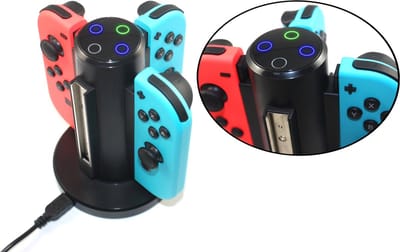 BELIFE Quad Charger 4 Joy-Con oplaadstation - Geschikt voor Nintendo Switch Oplader