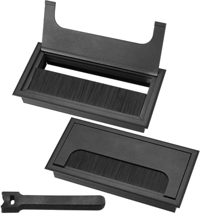 Dailygoods- Kabeldoorvoer Zwart Aluminium 160x80mm - Kabelgoot