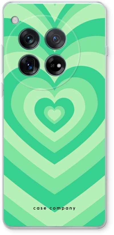 Case Company® - Hoesje geschikt voor OnePlus 12r hoesje - Hart Groen - Soft Cover Telefoonhoesje - Bescherming aan alle Kanten en Schermrand