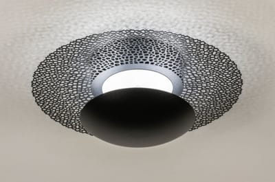 Lumidora Plafondlamp 74660 - Plafonniere - NEVIS - Ingebouwd LED - 12.0 Watt - 780 Lumen - 2700 Kelvin - Zwart - Metaal - Met dimmer - ⌀ 30 cm