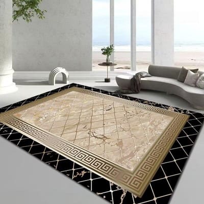 Tapis Décoratifs Grande Surface Style Européen Luxe Motif Cadre Maison Tapis de Salon Chambre Salon Tables Basses Tapis de Sol Doux 180*280cm