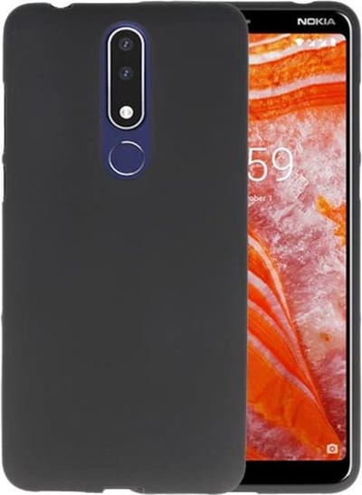 Bestcases Color Telefoonhoesje - Backcover Hoesje - Siliconen Case Back Cover voor Nokia 3.1Plus  - Zwart