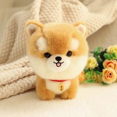 Huisdieren Levensechte Pluizige Puppy Zachte Pop Schattige Kleine Chow Pomeriaan Corgi Yorkie Knuffels met Bedel Cadeau voor Meisje 20cm