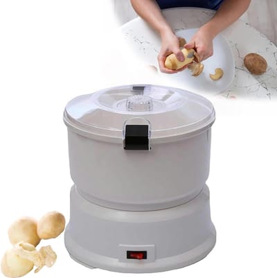 Elektrische Aardappelschilmachine - Automatische Groenteschiller - Snel Schillen - Handsfree Bediening - 1kg Capaciteit - Wit