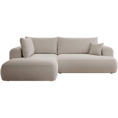 Hoekbank Philipa Big links bouclé met slaapfunctie | Selsey Design