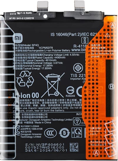 Xiaomi, Interne batterij voor Xiaomi 14 4610mAh model BP4Q Origineel, Zwart