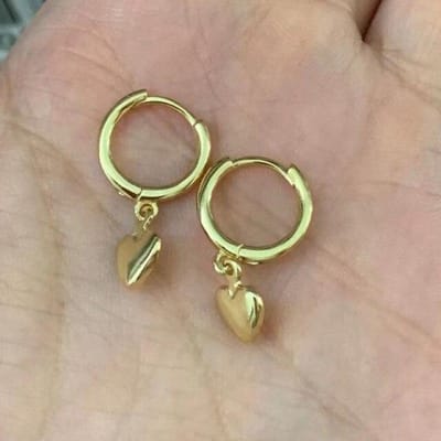 925 Sterling Zilver Liefdeshart Oorbellen Hangers Voor Vrouwen Glad Frans Goud Zilveren Oorbellen Sieraden Nieuw gray