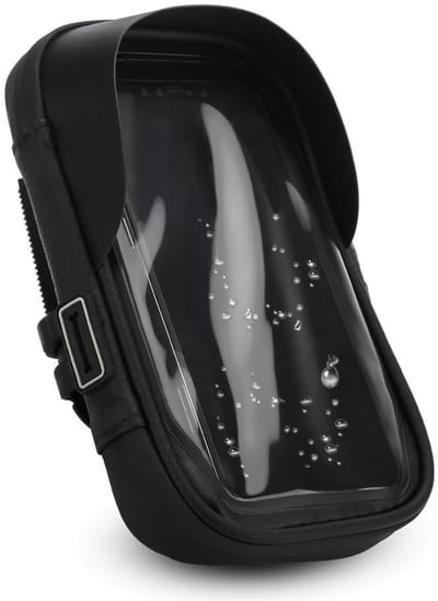 Cadorabo 6.0 inch fietstas in ZWART - Frametas met gsm-houder geschikt voor gsm's tot 6 inch - Waterdicht met touchscreen, zonneklep, koptelefoonaansluiting