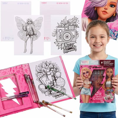 WOW Generation Creatieve set voor meisjes, kunstset om in te kleuren, gelpennen + kleurboeken