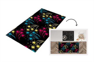 Keukenloper - Loper keuken - Vuurwerk - Patroon - Oud en Nieuw - 120x60 cm - Keukenloper vinyl