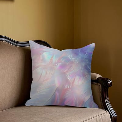 Iridescent Feathers vierkante Jacquard Kussenhoes voor Bank Kantoor Lendenkussenhoes Decoratieve Kussenhoes voor Thuis 50x50cm