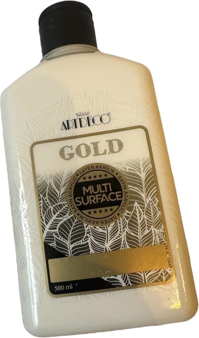 Artdeco Gold Multi-Surface Acrylverf 500ml Wit , Glasverf, houtverf, keramiekverf, DIY Projecten