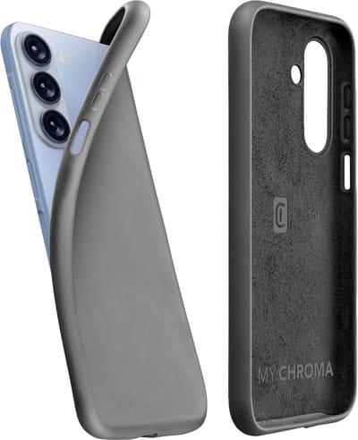 Cellularline Chroma Hoesje - Geschikt voor Samsung Galaxy A17 - Kleurrijk Mat TPU & Microvezel - Zwart