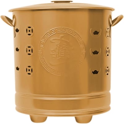 Vuurton Roestvrij Staal - Afvalverbrander Buiten - Tuinafval Verwerken - Efficiënte Verbranding - 31.6 x 28.1 x 28 cm - Goud