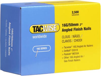 16G/50 mm Afwerknagels Verzinkt, 20° Hoek, 2500 Stuks - Professionele Nagels voor Houtbewerking en Aftimmeren