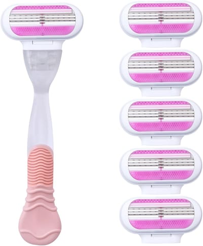 Scheermesjes Set - Vervangende Bladen - Huidverzorging - Flexibele Kop - 6 Stuks - Roze
