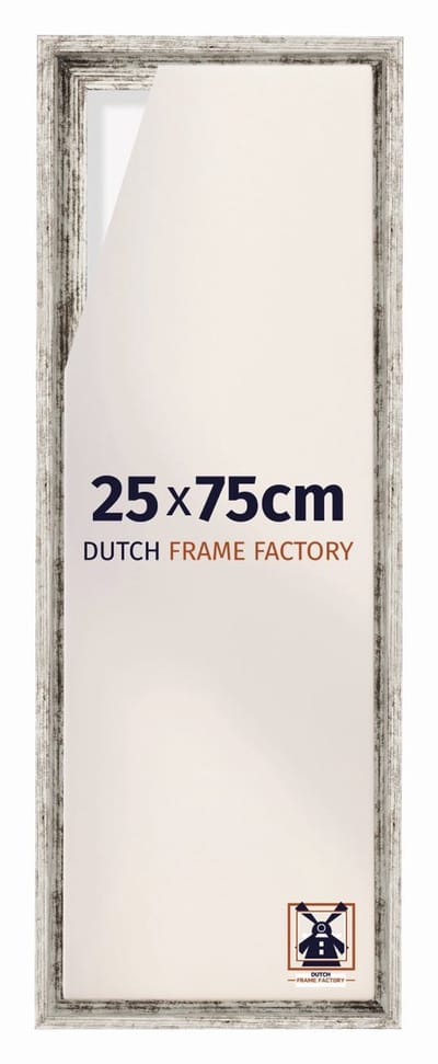 Baklijst 25x75 cm - Wit Vintage - Geschikt voor Canvasdoek - MDF Baklijst Lausanne