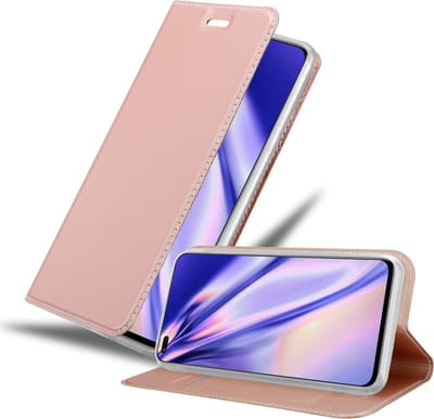 Cadorabo Hoesje geschikt voor Honor 50 LITE in CLASSY ROSE GOUD - Beschermhoes met magnetische sluiting, standfunctie en kaartvakje Book Case Cover Etui