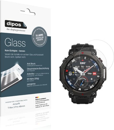 dipos – 2x Matte Pantserfolie geschikt voor Amazfit T-Rex 3 Pro 48mm | 9H Screenprotector