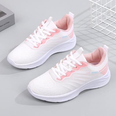 Nieuwe Dames Sportschoenen Herfst Ademend Mesh Lichtgewicht en Veelzijdig Casual Schoenen Hardloopschoenen Dames 38 white