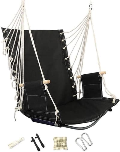 Hangstoel Schommelstoel - Hangmat Stoel - Ontspannen Buiten - Stevige Oxford Stof - 75cm - Geel