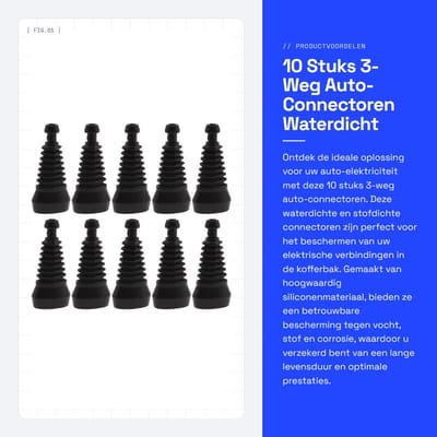 Allecto - 10 Stuks 3-Weg Auto-Connectoren - Waterdicht en Stofdicht - Zwart - Duurzaam en Robuust - Geschikt voor Auto's