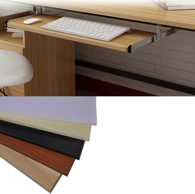 Onder Bureau Lade - Toetsenbord Plateau - Ruimte Besparen - Verstelbare Hoogte - 54-70 cm Lengte - Houtkleur
