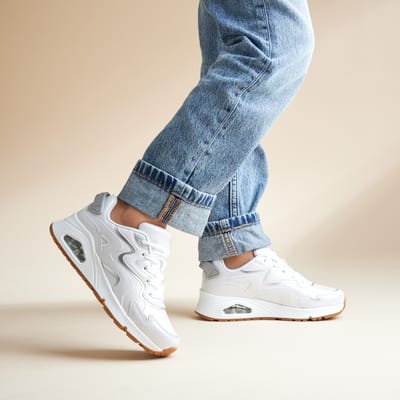 Skechers Uno Gen1-Wavy Shimmer Meisjes Sneakers - Wit