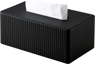 Cosmetische Tissuebox van PU Leer, Decoratieve Doos voor Woonkamer, Badkamer en Kantoor, Handige en Stijlvolle Tissue Dispenser in Zwart