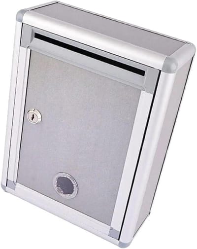 Hangende brievenbus - Ideeënbus Feedbackbox - Suggesties Verzamelen - Afsluitbaar aan muur - 2 kg - Grijs