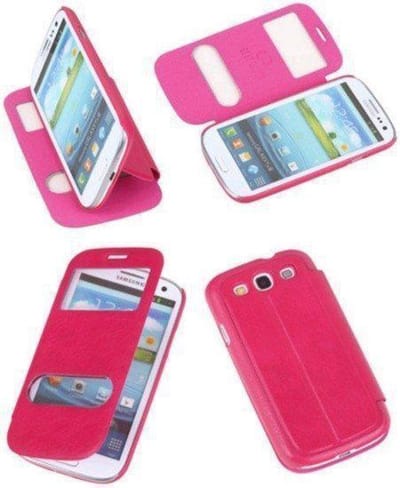 Best Cases Bookcase Flip Cover VIEW Hoesje Samsung Galaxy S3 i9300 Pink