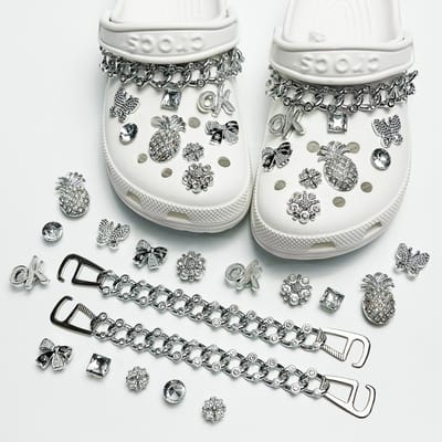 Schoenaccessoires-geschikt voor crocs charms- geschikt voor crocs pins- geschikt voor crocs Accessoires- geschikt voor Crocs Jibbitz-CJ-162 zilveren vlinder knoop ananas