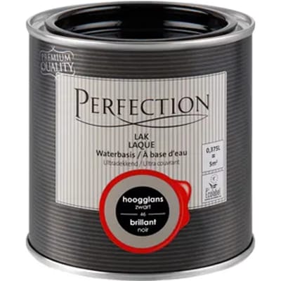 Perfection Houtlak Lak - Hoogglans - Zwart - 375ml