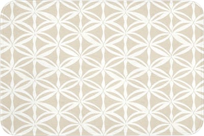Badmat 90x60 cm - Antislip - Motief - Modern - Beige - Badmatten voor badkamer - Badkamermat - Douchemat - Badkamer mat
