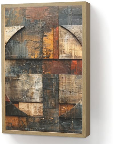 Wandlamp 40x60 cm - Oplaadbaar - Kunst - Bruin - Abstract - Hout motief - Wandlampen binnen woonkamer - Slaapkamer lamp - Decoratieve nachtlamp - Vloerlamp draadloos