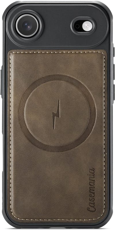 Casemania Hoesje Geschikt voor Apple iPhone Air - Sienna Brown - Magnetische Telefoonhoesje Compatibel met MagSafe - Kunstleer Back Cover met Anti-Slip Grip Randen