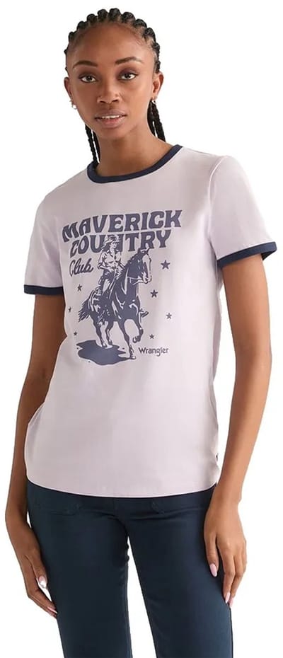 Wrangler Ringer T-shirt Met Korte Mouwen Wit XS Vrouw