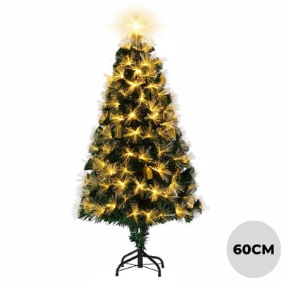 Lomera Kerstboom met Verlichting - 60 CM Kerstboom - Kunstkerstboom met Lichtjes - Compacte Kerstboom - Kerstdecoratie met Verlichting - Sfeervolle Kerstboom - Moderne Kerstboom - Feestelijke Decoratie